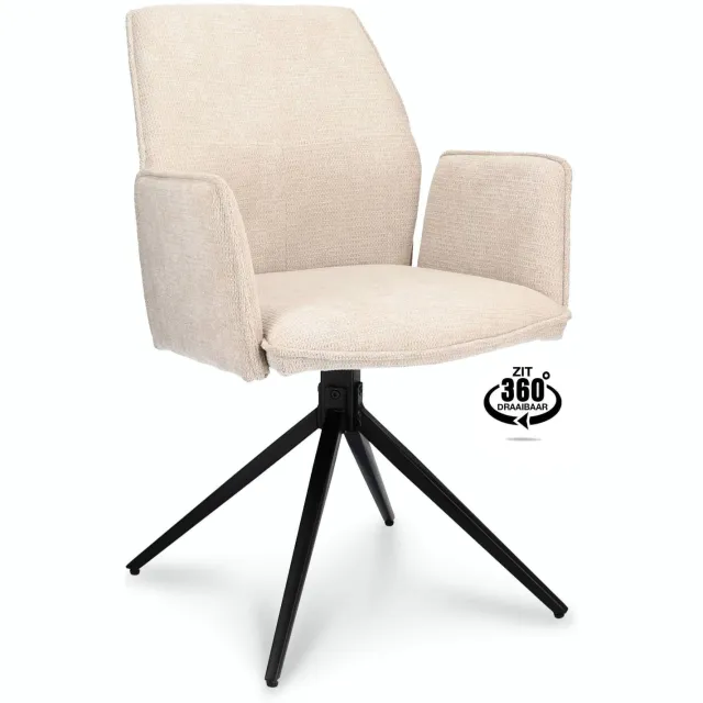 Wehkamp Home Holly eetkamerstoel beige Natural / Beige