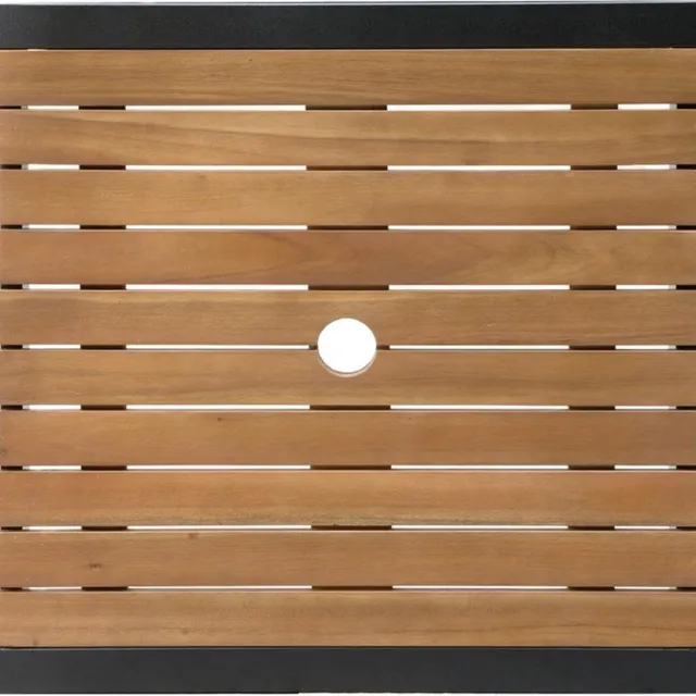 Bolero vierkante stalen en acaciahouten bartafel Bruin; Zwart