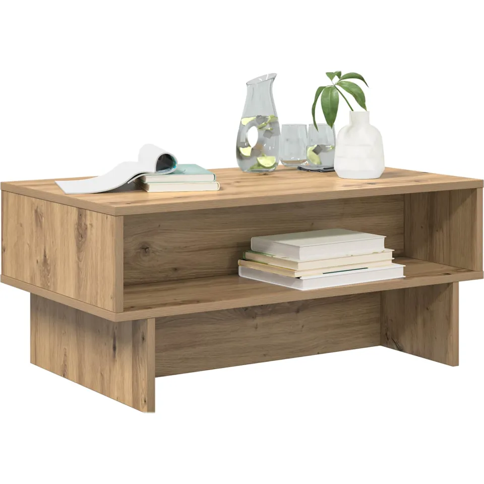 vidaXL Salontafel Artisan Eiken 80 x 46 x 35 cm Bewerkt hout Bruin
