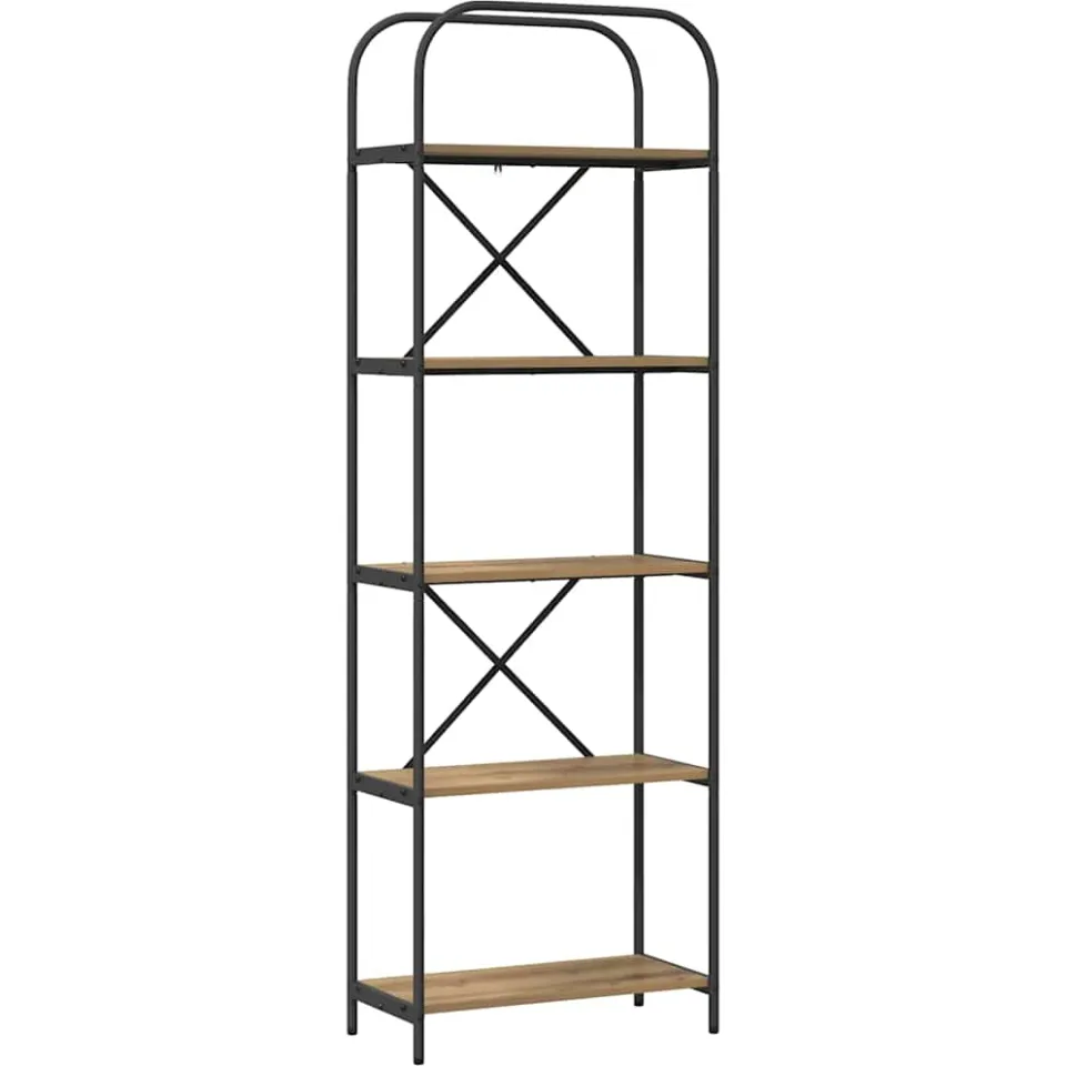 vidaXL Boekenkast 5-laags 60 x 30 x 183 cm Bewerkt hout Artisan Eiken Bruin