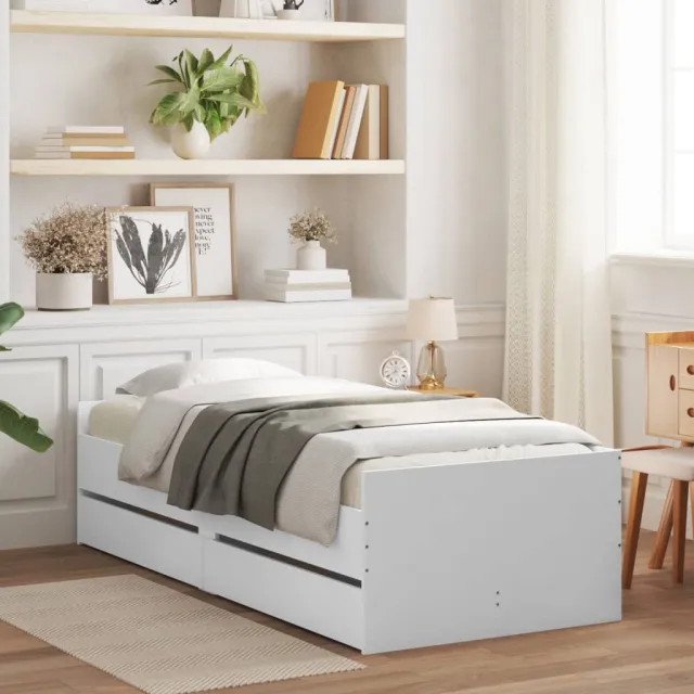 vidaXL Bedframe met lades wit 100x200 cm