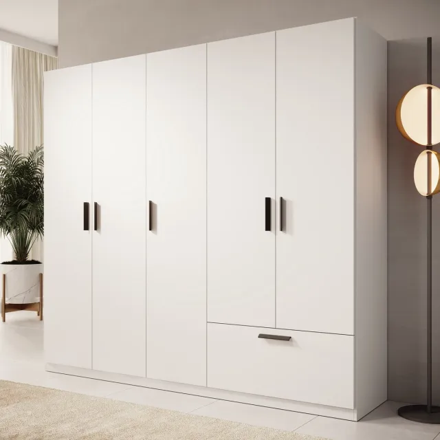 MEUBELLA Kledingkast Lillian - Wit - 225 cm