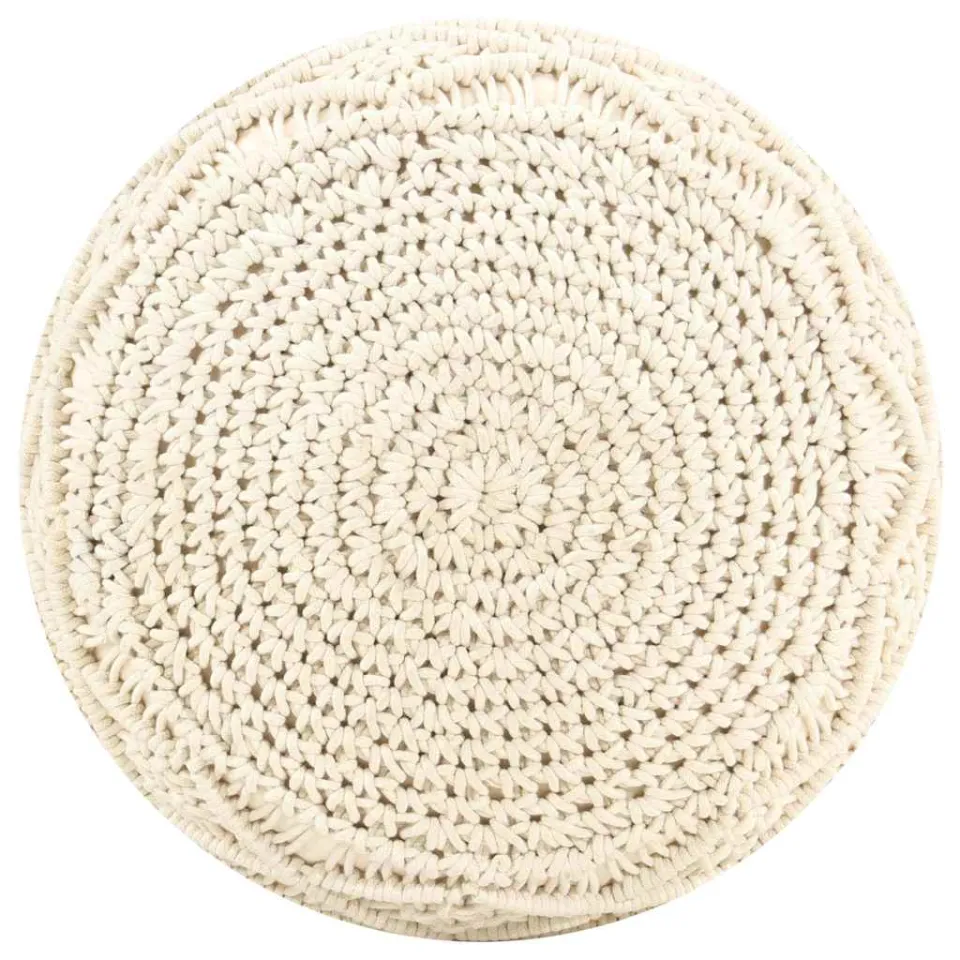 vidaXL Poef macramé handgemaakt 45x30 cm katoen beige, foto 2