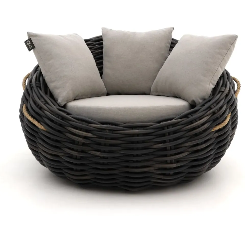 Apple Bee Cocoon/ROUGH-K stoel-bank loungeset 5-delig zwart, foto 3