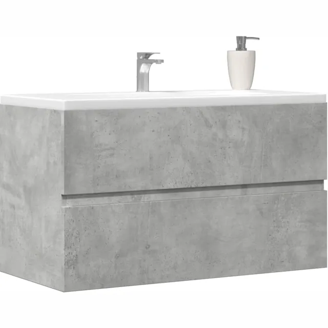 vidaXL Wastafelkast 90x38,5x45 cm spaanplaat betongrijs