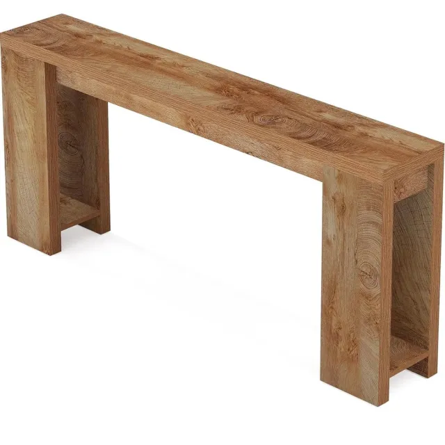 REDOM Sidetable - Lang en smal ontwerp - Rechthoekig - Landelijke stijl - Woonkamer en hal - Hout - Bruin - 160 x 30 x 85 cm