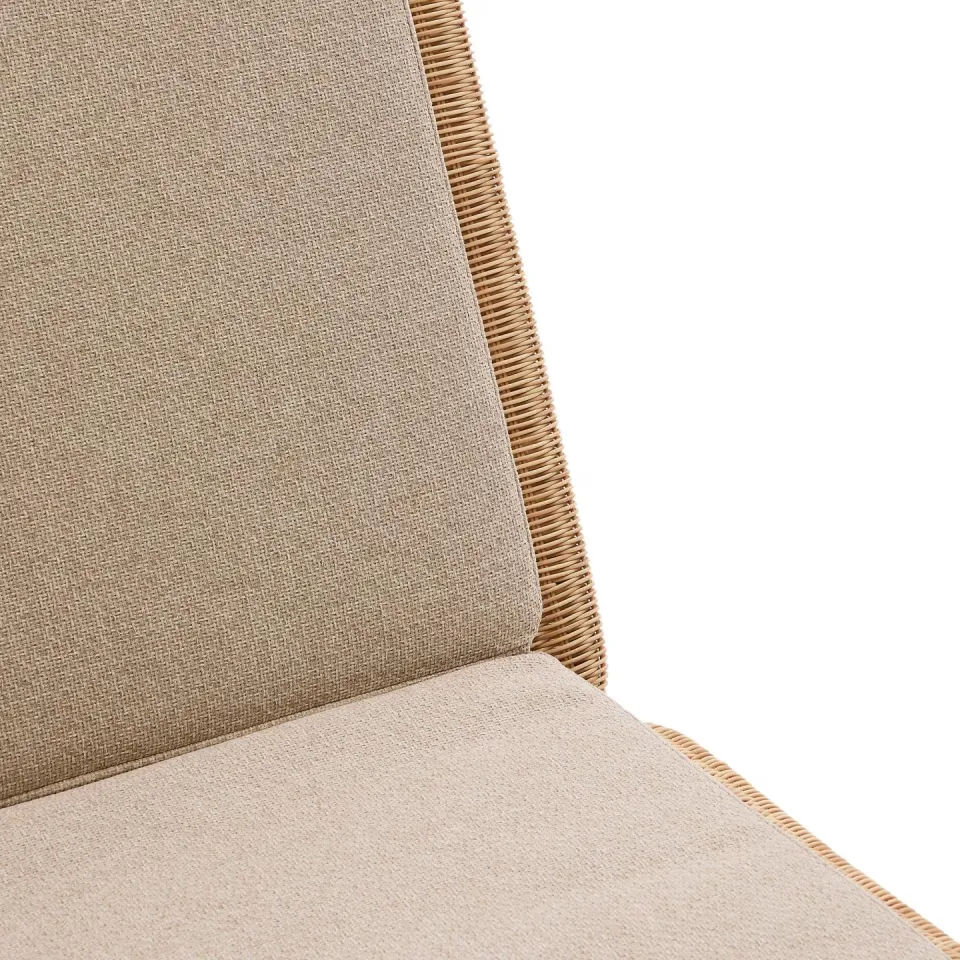 Kave Home Galea ligbed teakhout en rattan, foto 8