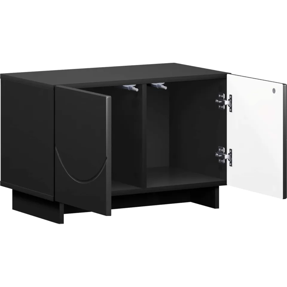 vidaXL tv-meubel 60 x 34.5 x 40 cm Zwart Bewerkt hout