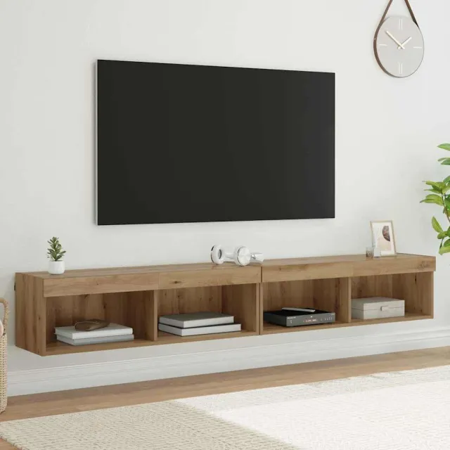 vidaXL Tv-meubelset 2 st Artisan Eiken Bewerkt hout Bruin