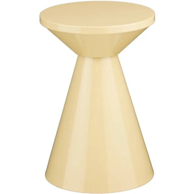 Mica Decorations Jim Bijzettafel - Bijzettafel Rond H45 x Ø31 cm - Ijzeren Tafeltje voor Woonkamer of Slaapkamer - Plantentafeltje - Nachtkastje Industrieel - Beige