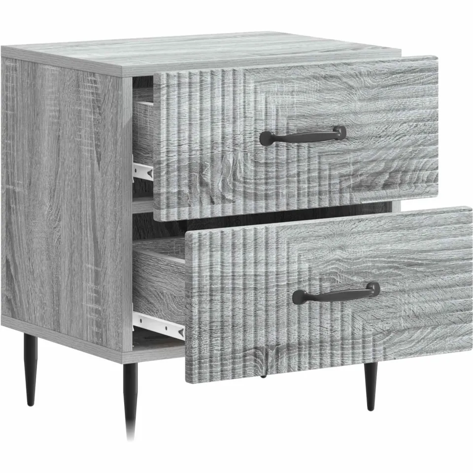 vidaXL Nachtkastje Grijs sonoma 43 x 34,5 x 47,5 cm Bewerkt hout, foto 4