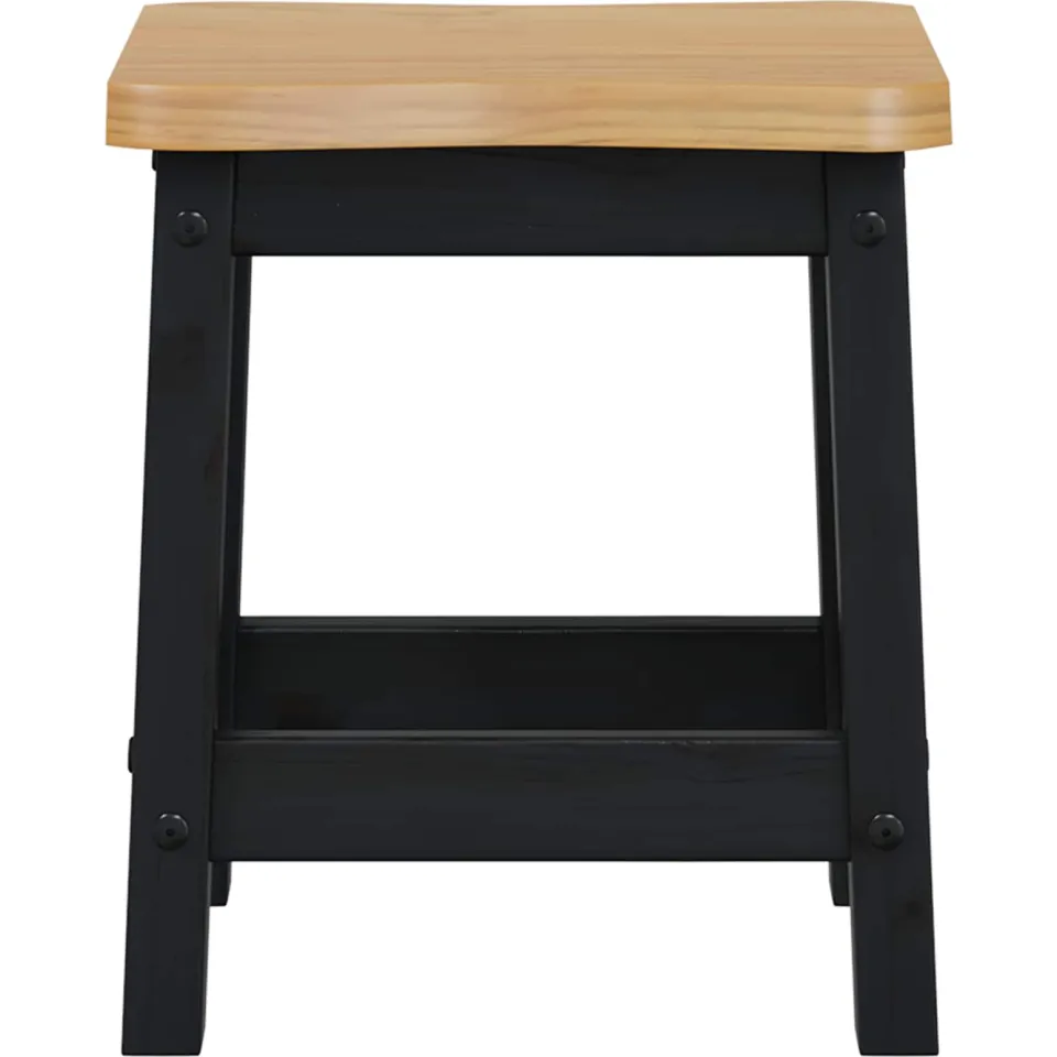 vidaXL Barkruk EKAI 2 st Zwart 40 x 29 x 45,5 cm Massief grenenhout, foto 4