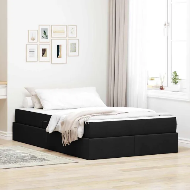 vidaXL Opbergbed met matras met opslag Zwart 120 x 200 cm Polyester