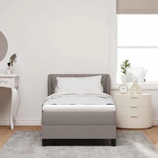 vidaXL Boxspringbed met hoofdeinde Taupe 90 x 190 cm Stof