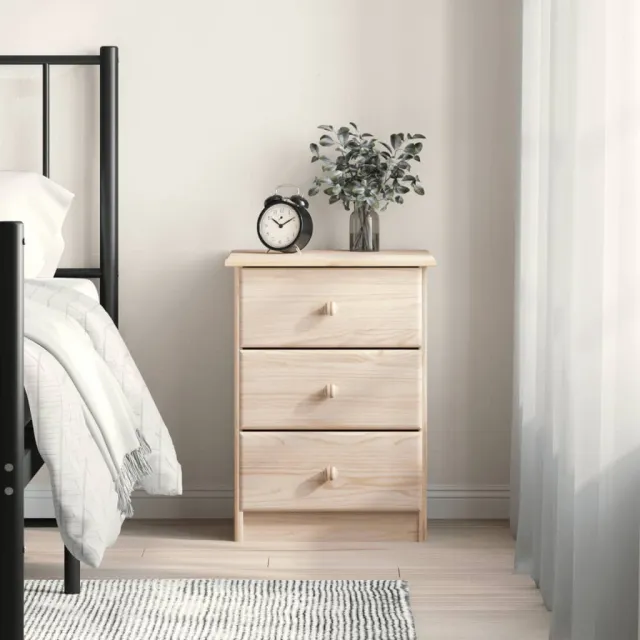 vidaXL Nachtkastje ALTA 41x35x55,5 cm massief grenenhout Bruin