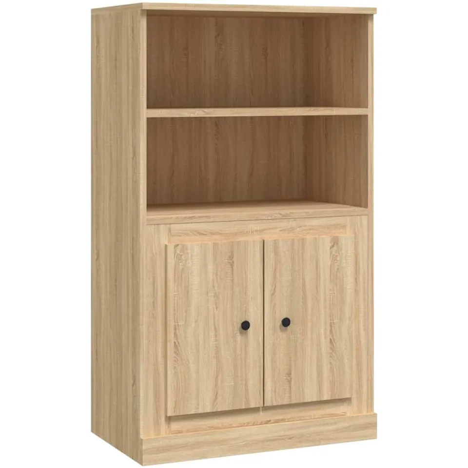 vidaXL Hoge kast 60x35,5x103,5 cm bewerkt hout sonoma eikenkleurig Bruin