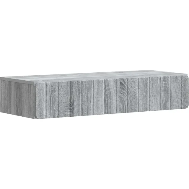 vidaXL Wandgemonteerde - Zijtafel - 87,5 - x - 34,5 - x - 17 - cm - Bewerkt - hout Grijs sonoma