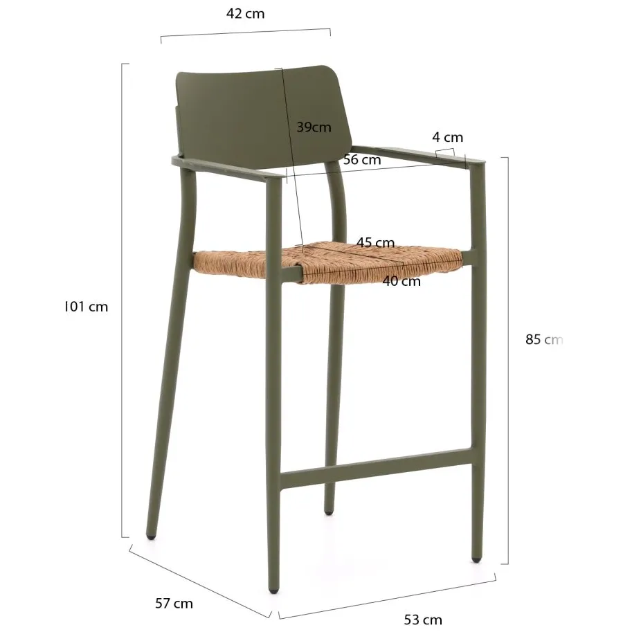 Bellagio tuinmeubelen Bellagio Cino 175cm barset 5-delig stapelbaar wit, foto 2
