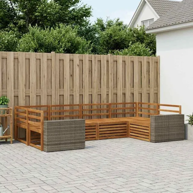 vidaXL Buiten bankenset 6 st 6-zits Naturel Massief Acaciahout