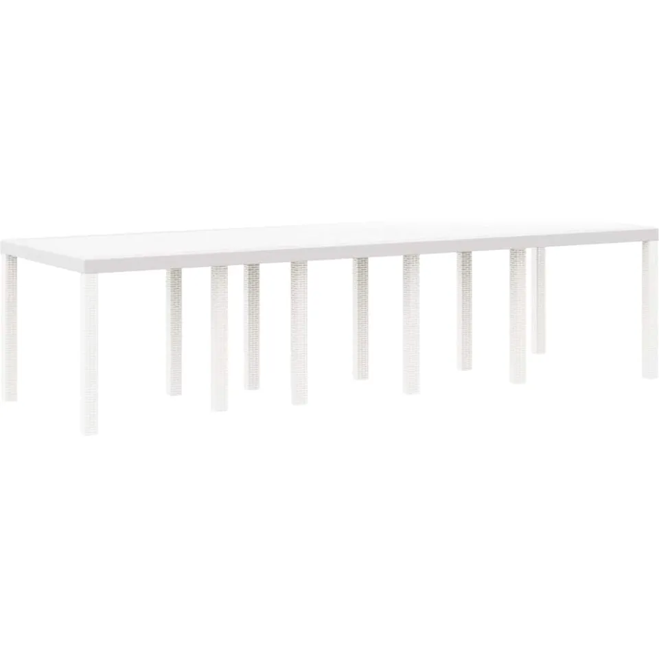 vidaXL Tuinstafel Wit 300 x 100 x 73 cm poly rattan, foto 3
