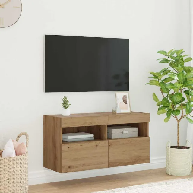vidaXL TV Wandkast 80 x 30 x 40 cm Artisan Eiken Bewerkt hout, foto 2