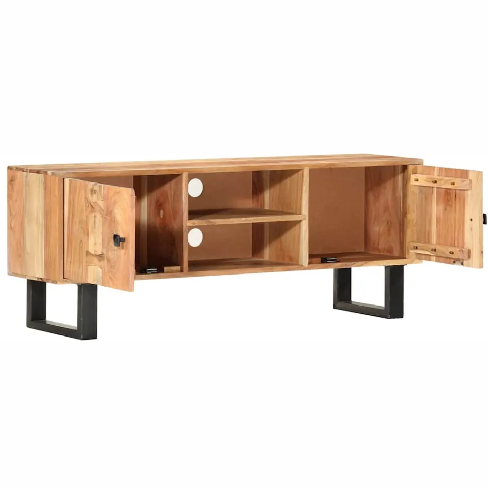 vidaXL Tv-meubel 118x30x45 cm massief acaciahout bruin, foto 2