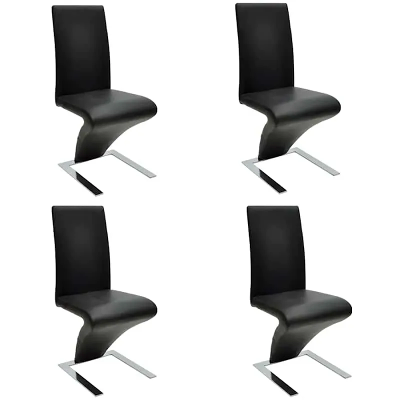vidaXL Eetkamerstoelen 4 st kunstleer zwart, foto 3