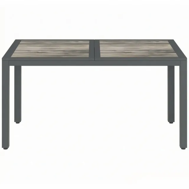 CHICFURN Eettafel - 4-6 personen - stelvoeten - 2-delig - donkergrijs