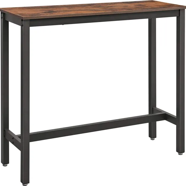 Soof & Tess Vintage Bartafel - Keukentafel - Aanrecht - Eenvoudige montage - 120 x 40 x 100 cm - Rechthoekig - Hout en Metaal - Industrieel - Donkerbruin - LBT12X Vintage Bruin