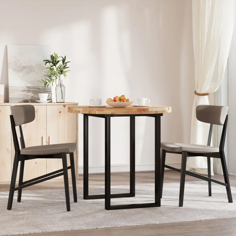 vidaXL Tafelblad rond Ø 80x4 cm massief acaciahout bruin, foto 2