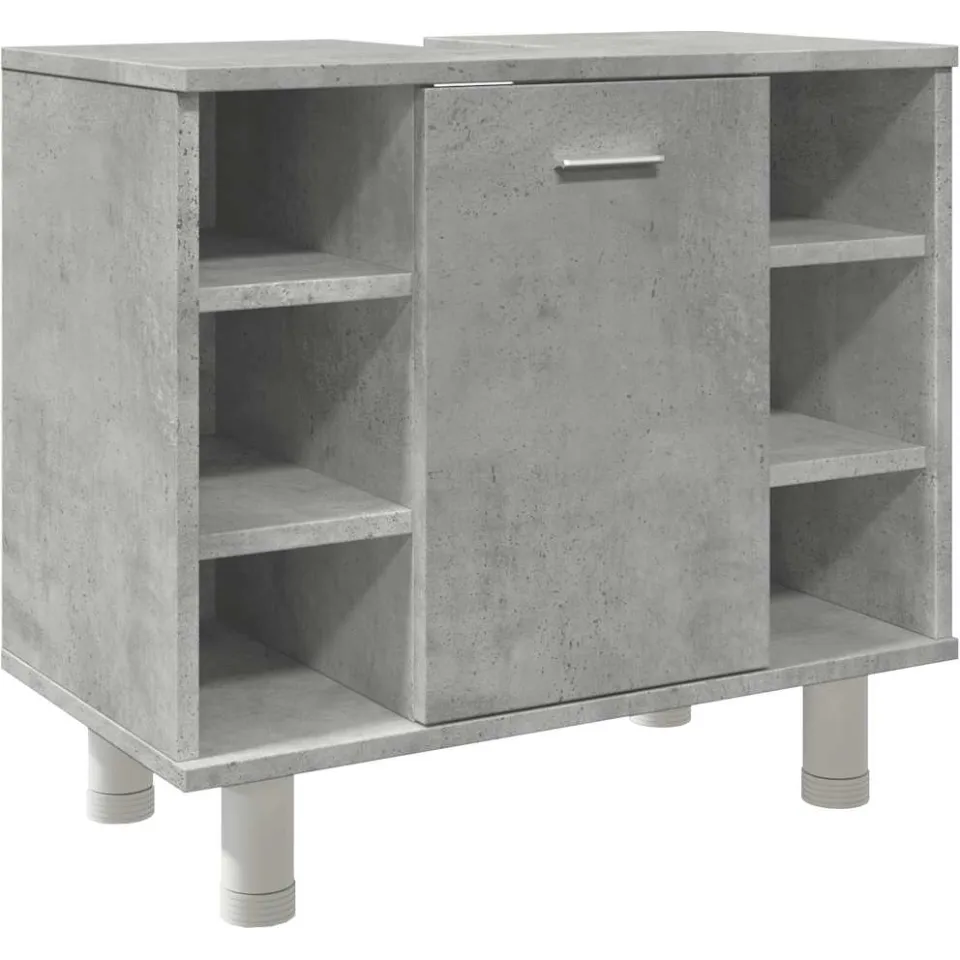 vidaXL Badkamerkast 60x32x53,5 cm spaanplaat betongrijs grijs, foto 3