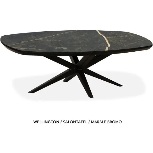 Maxfurn Deens ovale salontafel met verjongde rand | Zeer krasvast | Kleur: Marble bromo Marbel bromo
