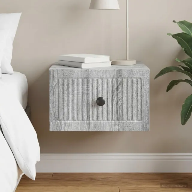 vidaXL Wandbeugel Bedkast Grijs sonoma 33 x 34,5 x 20 cm Bewerkt hout, foto 2