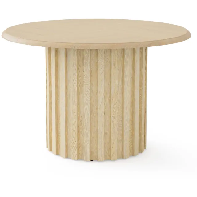 Happiq Eettafel Opula - Ronde - 110cm - Voor 4 personen - Voor Keuken of eetkamer - Naturel Natural