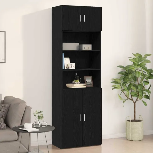 vidaXL Wandkast Zwart eiken 70 x 42.5 x 40 cm Bewerkt hout, foto 2