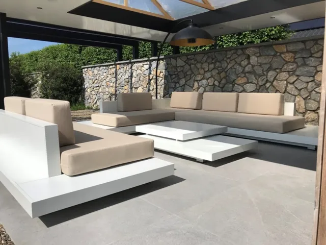 Outdoorinstyle Loungeset wit aluminium Ibiza compleet Outdoorinstyle
