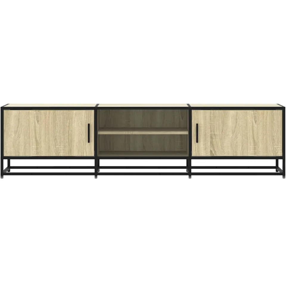 vidaXL Tv-meubel 160x35x41 cm bewerkt hout metaal sonoma eikenkleurig, foto 4
