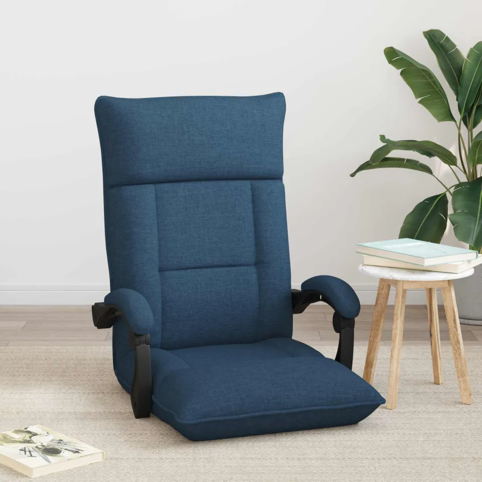 vidaXL Verstelbare vlo stoelen Blauw Stof, foto 3