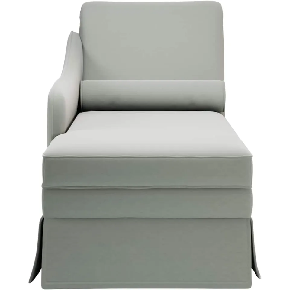 vidaXL Chaise longue met bolster&rechterarmleuning fluweel lichtgrijs grijs, foto 4
