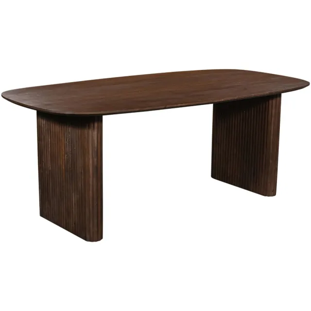 Giga Meubel Eettafel Juro - Deens Ovaal - Mangohout - 240cm Donkerbruin