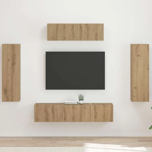 vidaXL TV-kast 5 st Artisan Eiken, foto 2