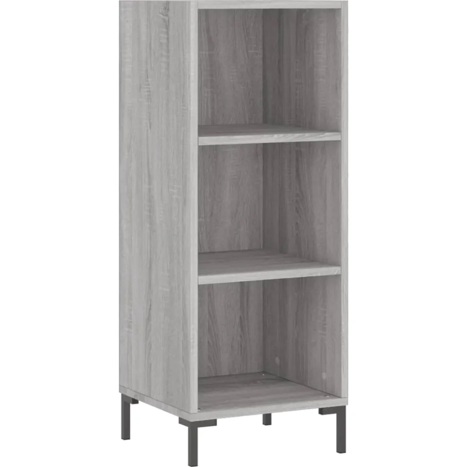 vidaXL Dressoir 34,5x32,5x90 cm bewerkt hout grijs sonoma eikenkleurig, foto 3
