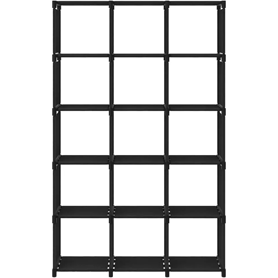 vidaXL Kast met 15 vakken 103x30x175,5 cm stof zwart, foto 2