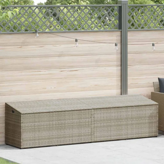 vidaXL Tuinbox 220x50x58 cm poly rattan lichtgrijs grijs