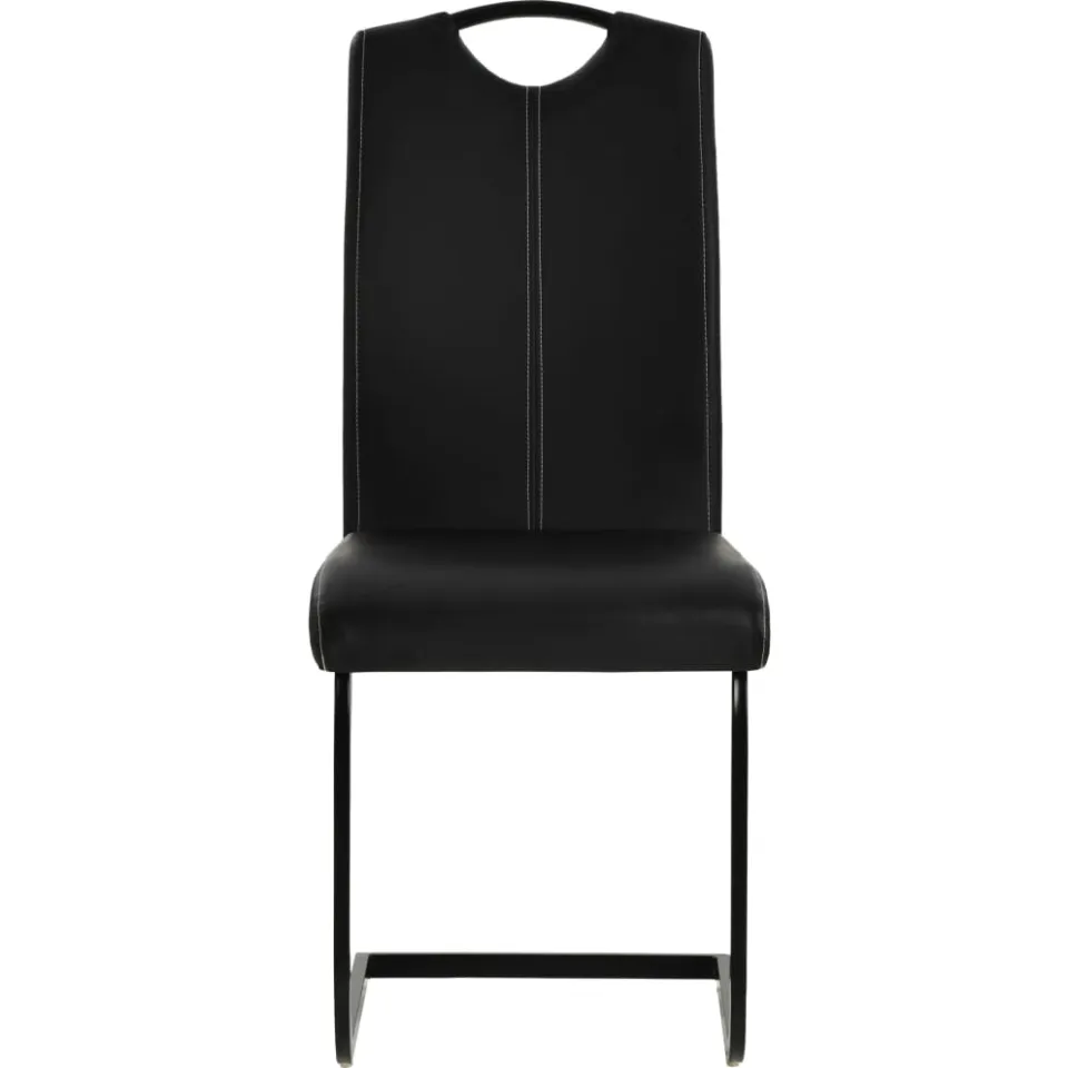 vidaXL Eetkamerstoelen 6 st kunstleer zwart