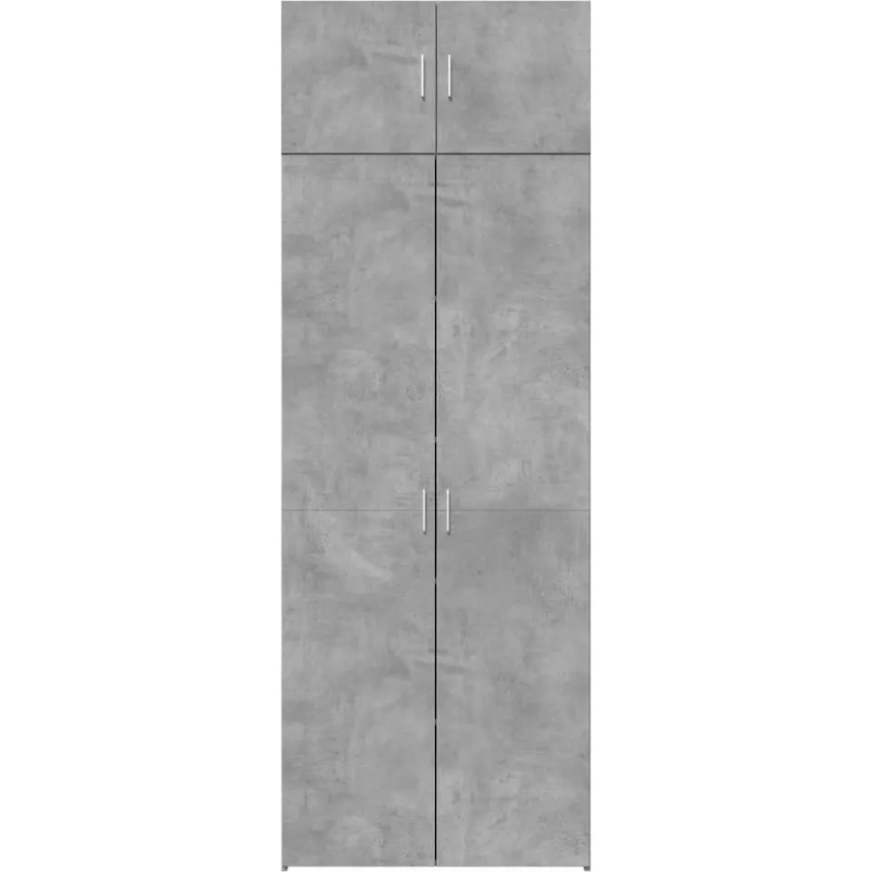 vidaXL Opbergkast 80x42,5x225 cm bewerkt hout betongrijs grijs
