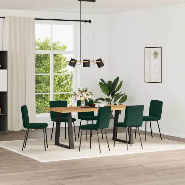vidaXL Eetkamerstoelen 6 st fluweel donkergroen