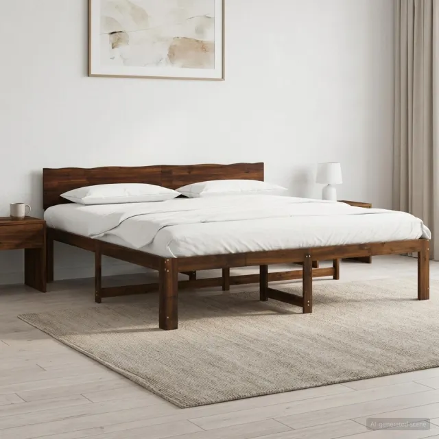 vidaXL Tweepersoonsbed met hoofdeinde ROSTOCK Donkerbruin 180 x 200 cm
