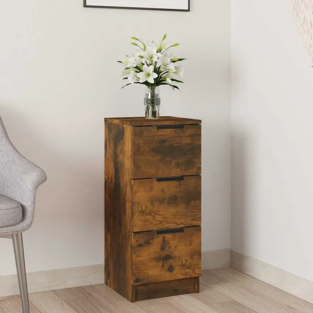 vidaXL Dressoir 30x30x70 cm bewerkt hout gerookt eikenkleurig, foto 2