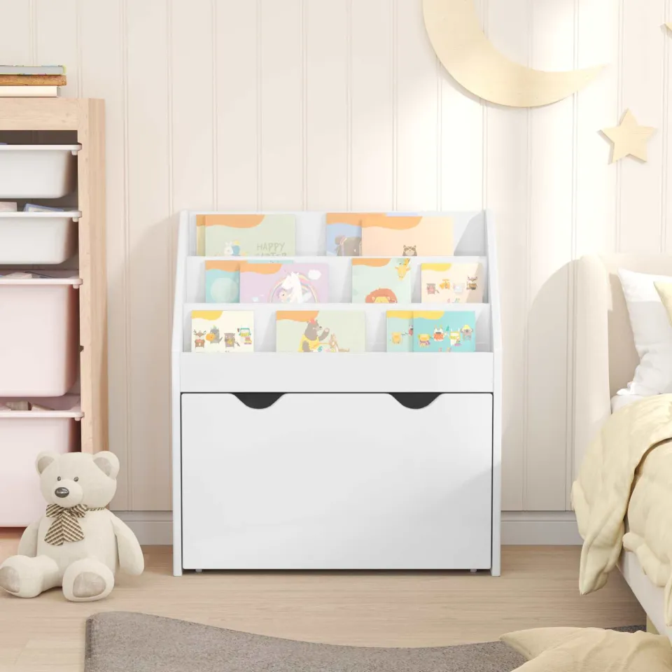 vidaXL Kinderen Boekenkast met lade Hoogglans wit 60 x 29,5 x 69 cm, foto 4